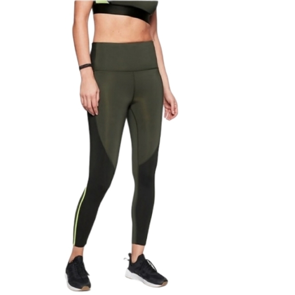 Athleta Spar Color block 7/8 Leggings Olive Green Medium - Picture 7 of 7